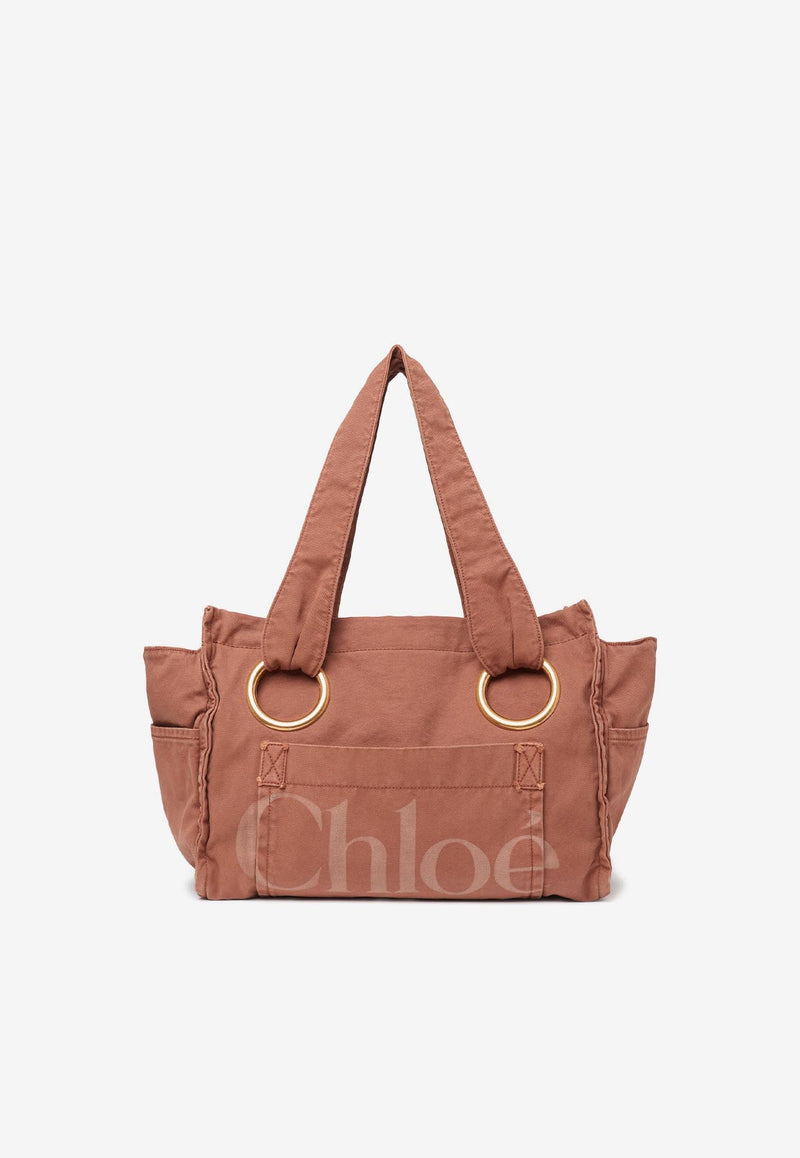 Chloé Plage Maxi Logo Tote Bag Blush CH25AS546P106L7