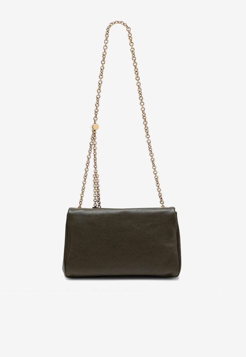 Chloé Heritage Grained Leather Shoulder Bag Olive CH25AS584P753E5