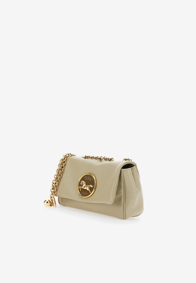 Chloé Small Heritage Grained Leather Shoulder Bag Beige CH25AS585P7523I