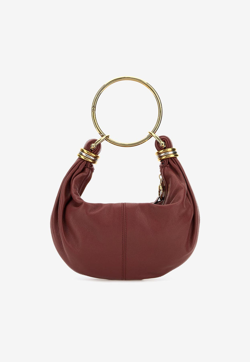 Chloé Small Bracelet Leather Hobo Bag Burgundy CH25AS611O376AW