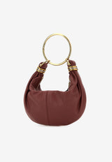 Chloé Small Bracelet Leather Hobo Bag Burgundy CH25AS611O376AW