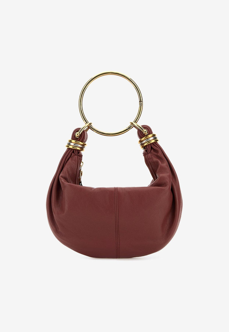 Chloé Small Bracelet Leather Hobo Bag Burgundy CH25AS611O376AW