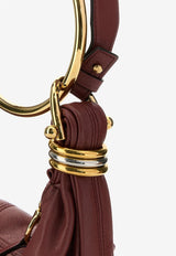 Chloé Small Bracelet Leather Hobo Bag Burgundy CH25AS611O376AW
