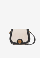 Chloé Horse Medal Canvas Saddle Bag Beige CH25AS790P92001