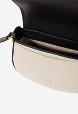 Chloé Horse Medal Canvas Saddle Bag Beige CH25AS790P92001