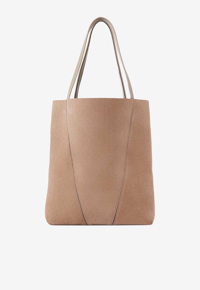 Chloé Spin Suede Tote Bag Taupe CH25AS811P9923W