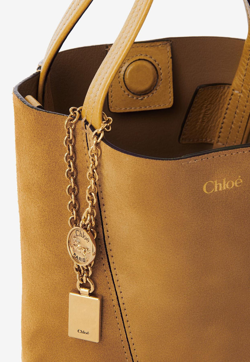 Chloé Small Spin Suede Tote Bag Khaki CH25AS812P9921B