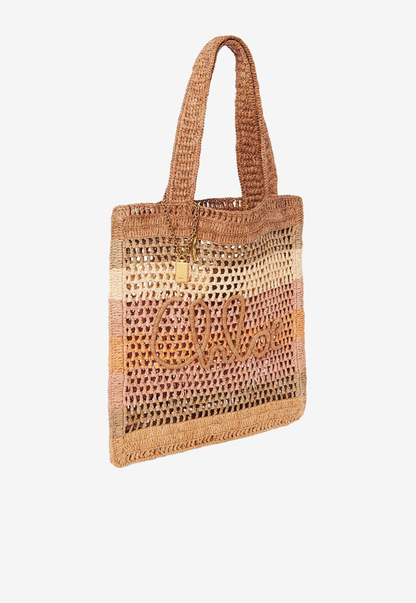 Chloé Summer Banana Tote Bag in Raffia CH25AS901P732YA