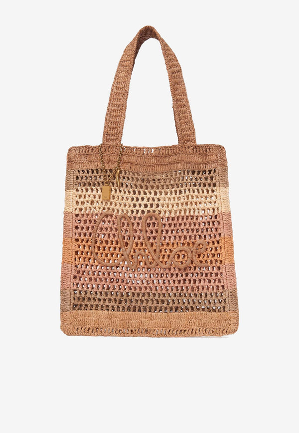 Chloé Summer Banana Tote Bag in Raffia CH25AS901P732YA