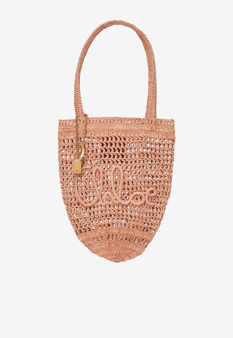 Chloé Small Summer Banana Tote Bag in Raffia CH25AS903P0824M
