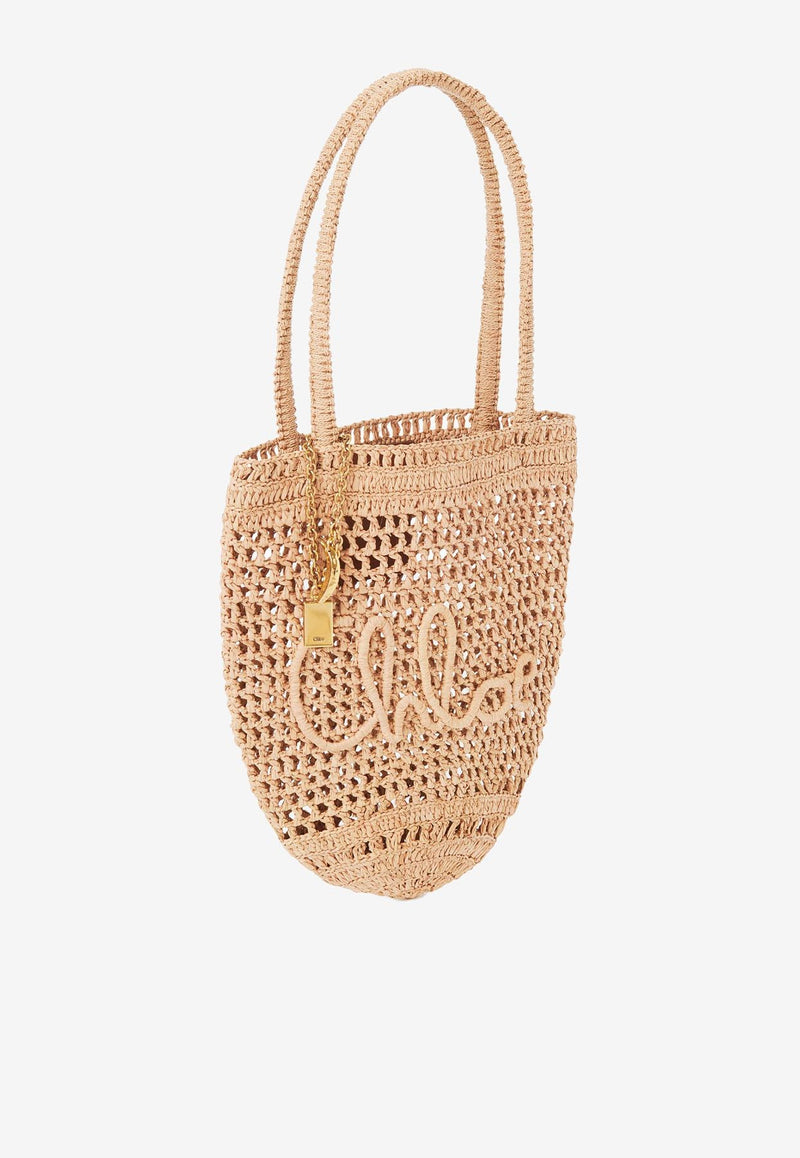 Chloé Small Summer Banana Tote Bag in Raffia CH25AS903P0824P