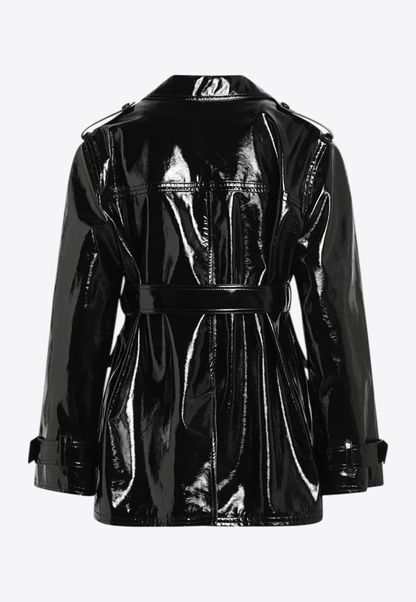 Chloé Shiny Coated Jacket with Belt Black CH25AVE15947/R_CHLOE-001