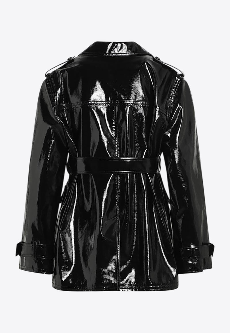 Chloé Shiny Coated Jacket with Belt Black CH25AVE15947/R_CHLOE-001