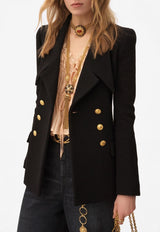 Chloé Double-Breasted Wool Tailored Jacket Black CH25AVE22935 001