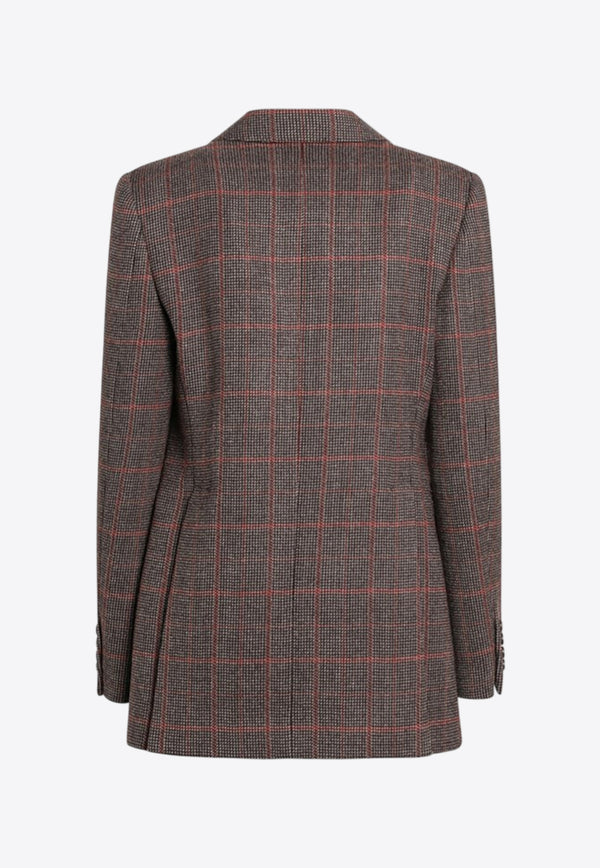Chloé Single-Breasted Prince of Wales Blazer Brown CH25AVE53097/R_CHLOE-93C