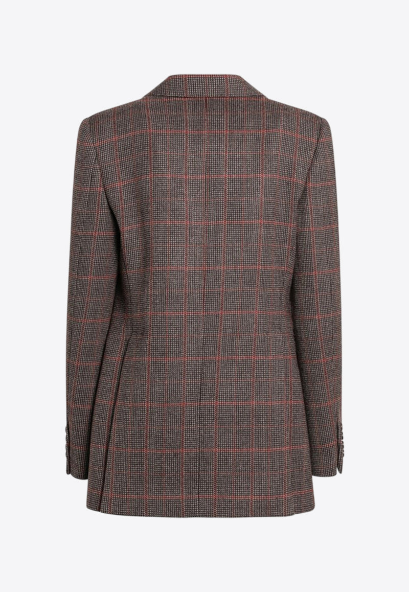 Chloé Single-Breasted Prince of Wales Blazer Brown CH25AVE53097/R_CHLOE-93C