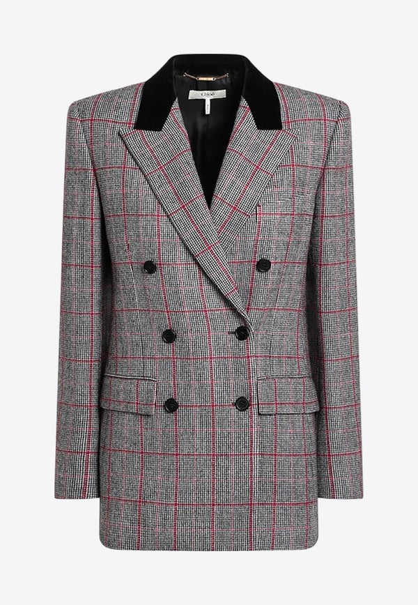 Chloé Double-Breasted Checked Blazer Multicolor CH25AVE64097/R_CHLOE-905