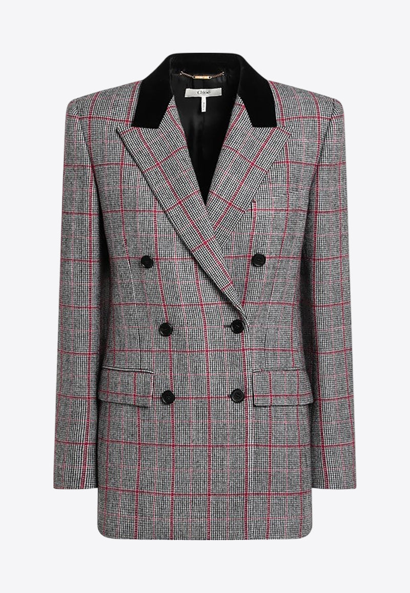 Chloé Double-Breasted Checked Blazer Multicolor CH25AVE64097/R_CHLOE-905