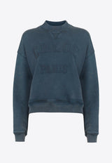 Chloé Textured Logo Cotton Fleece Sweatshirt Blue CH25SJH0519341G Tornado Blue