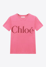 Chloé Logo Print T-shirt Pink CH25SJH081926N8 Sweet Pink