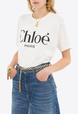 Chloé Logo Print Oversized T-shirt White CH25SJH20191101 White
