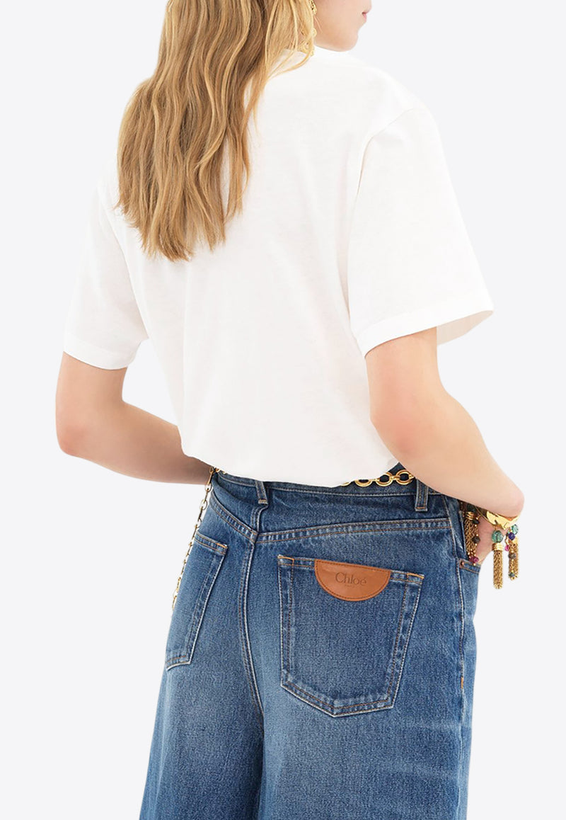 Chloé Logo Print Oversized T-shirt White CH25SJH20191101 White