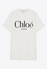 Chloé Logo Print Oversized T-shirt White CH25SJH20191101 White