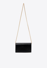 Chloé Iconic Logo Leather Chain Clutch Black CH25SP485O16001 Black