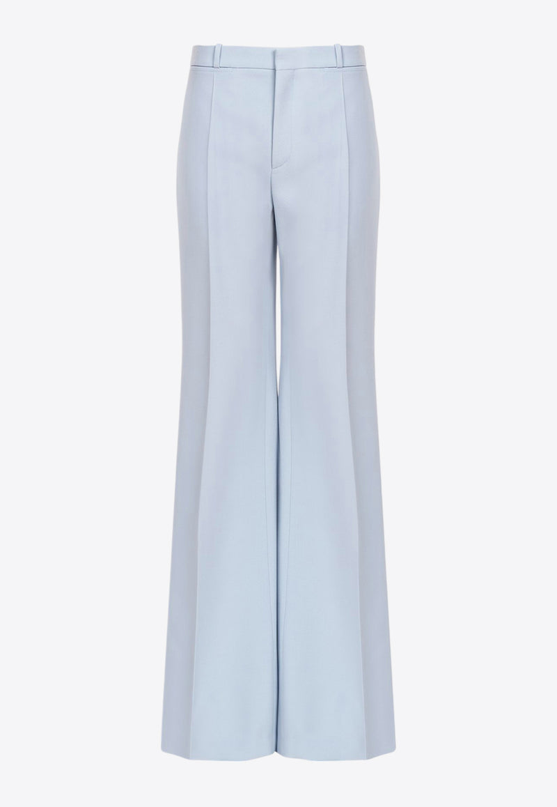 Chloé Wool Crepe Tailored Pants Light Blue CH25SPA06302466 Ash Blue