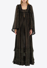 Chloé Lurex Dots Ruffled Maxi Dress Black CH25SRO50414001 Black