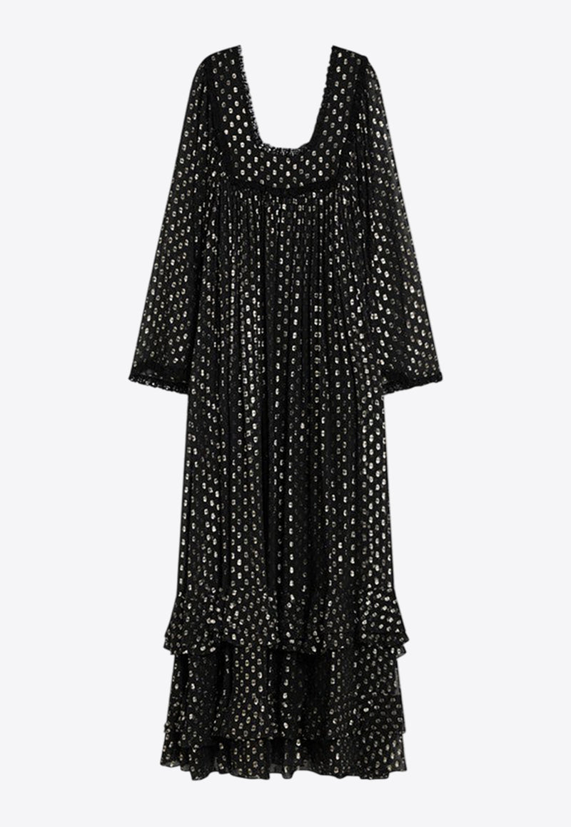 Chloé Silk Ruffled Maxi Dress Black CH25SRO50414/Q_CHLOE-001