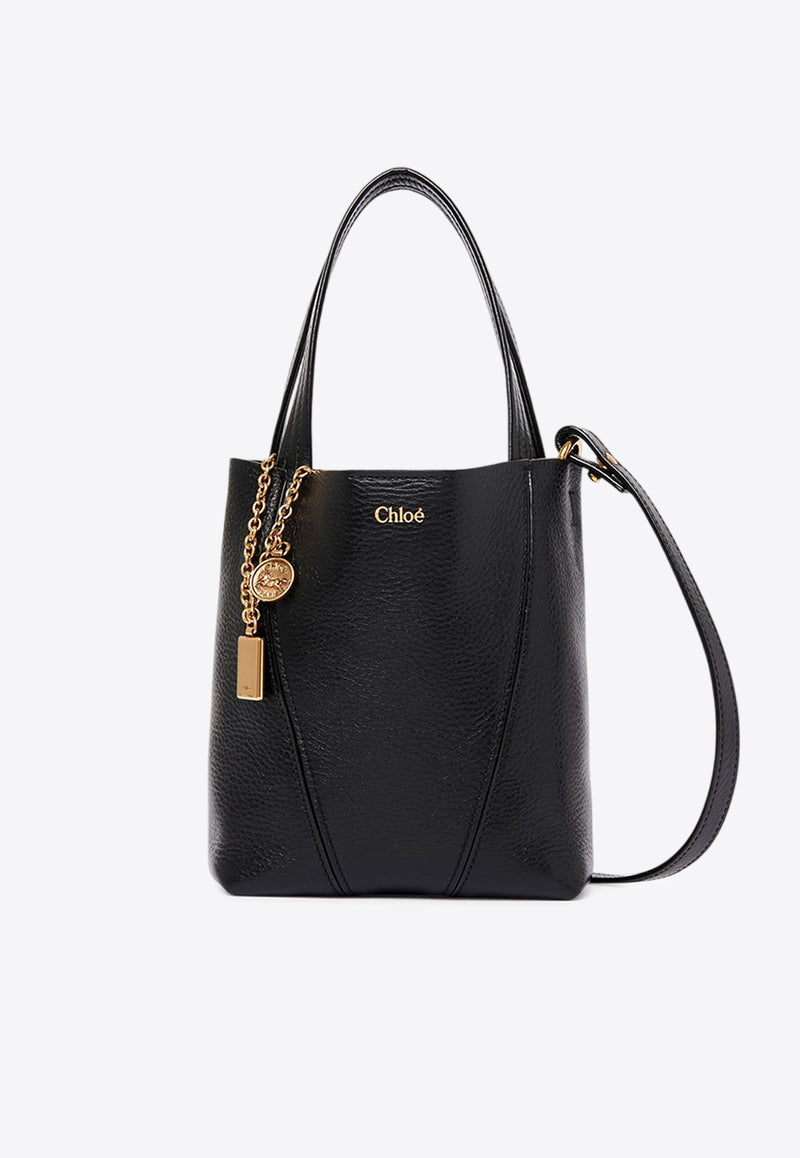 Chloé Small Spin Grained Leather Shoulder Bag Black CH25SS812N84001 Black