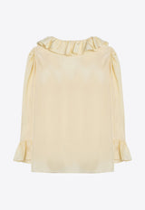 Chloé V-neck Ruffled Blouse Yellow CH25UHT44489/Q_CHLOE-753