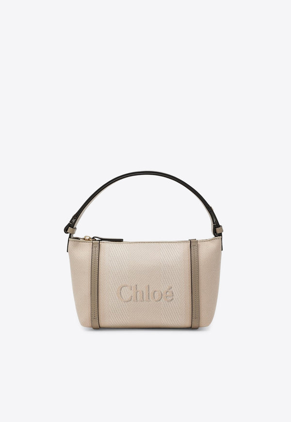 Chloé Logo Jacquard Canvas Shoulder Bag Beige CH25UP566O65/R_CHLOE-26Y