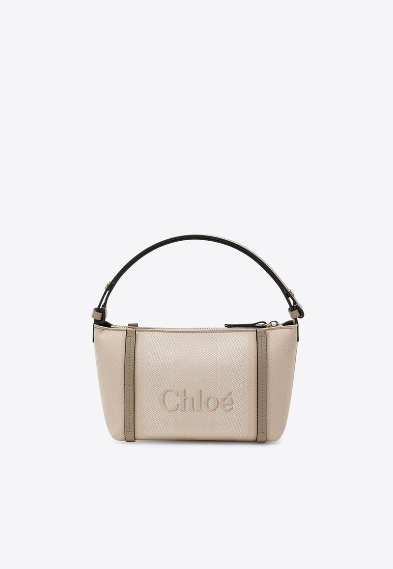 Chloé Logo Jacquard Canvas Shoulder Bag Beige CH25UP566O65/R_CHLOE-26Y