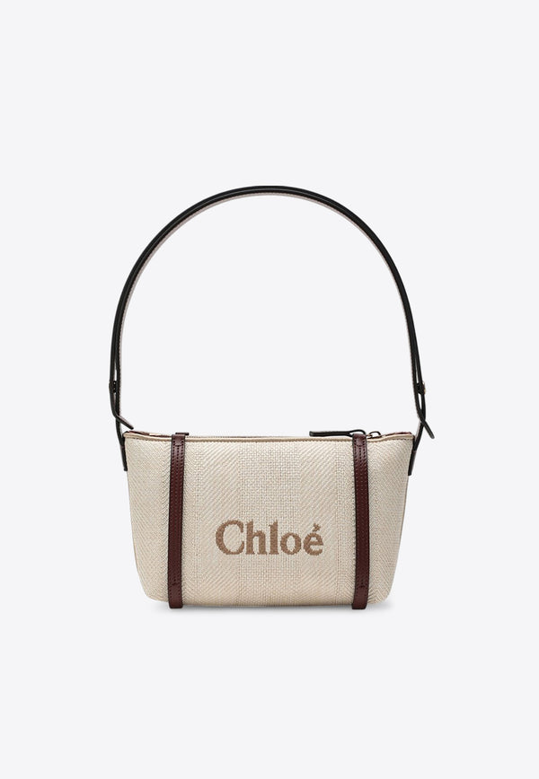 Chloé Carry Jacquard Canvas Shoulder Bag Beige CH25UP566P38/R_CHLOE-24P