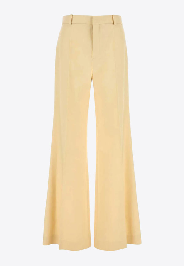 Chloé High-Rise Wide-Leg Pants Beige CH25UPA15434223 Straw Beige