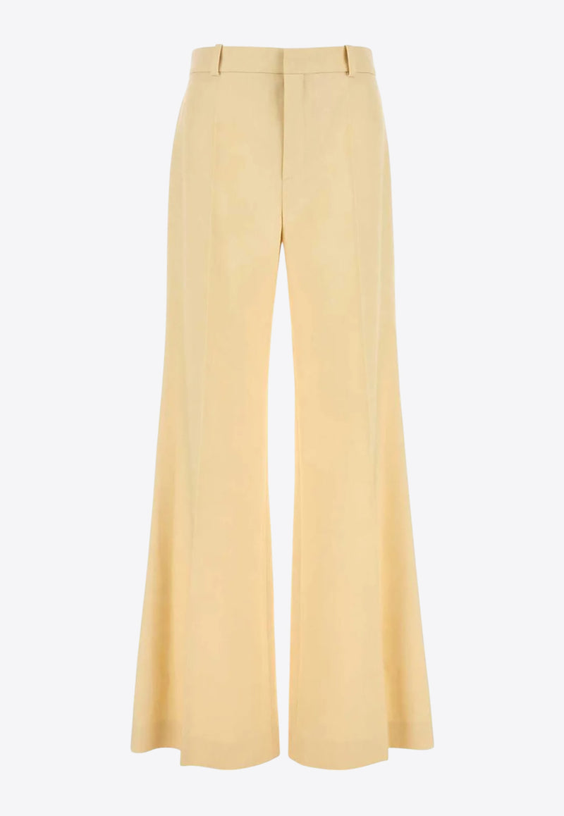 Chloé High-Rise Wide-Leg Pants Beige CH25UPA15434223 Straw Beige