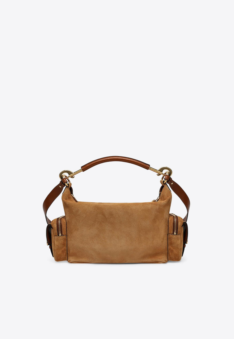 Chloé Medium Suede Camera Shoulder Bag Brown CH25US533P37/Q_CHLOE-25M