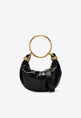 Chloé Mini Bracelet Snake-Print Leather Hobo Bag
 Black CH25US623P02001 Black