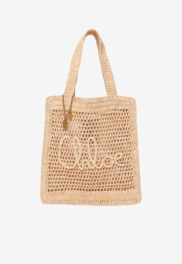 Chloé Summer Banana Tote Bag in Raffia CH25US901P0824P