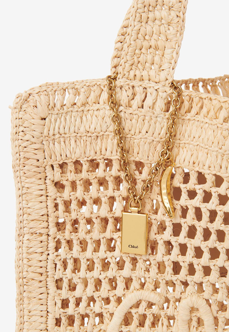 Chloé Summer Banana Tote Bag in Raffia CH25US901P0824P