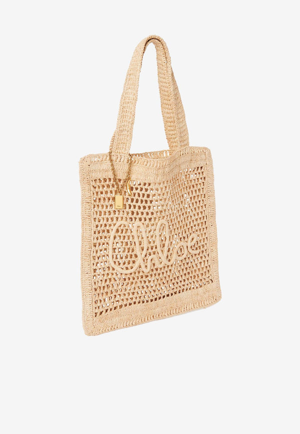 Chloé Summer Banana Tote Bag in Raffia CH25US901P0824P