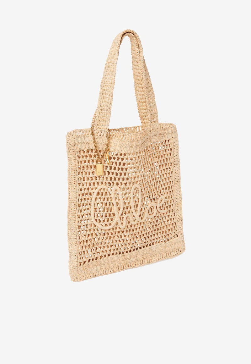 Chloé Summer Banana Tote Bag in Raffia CH25US901P0824P