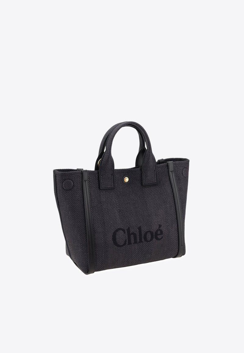 Chloé Carry Logo Shoulder Bag Black CH25US911P1944C Black Navy