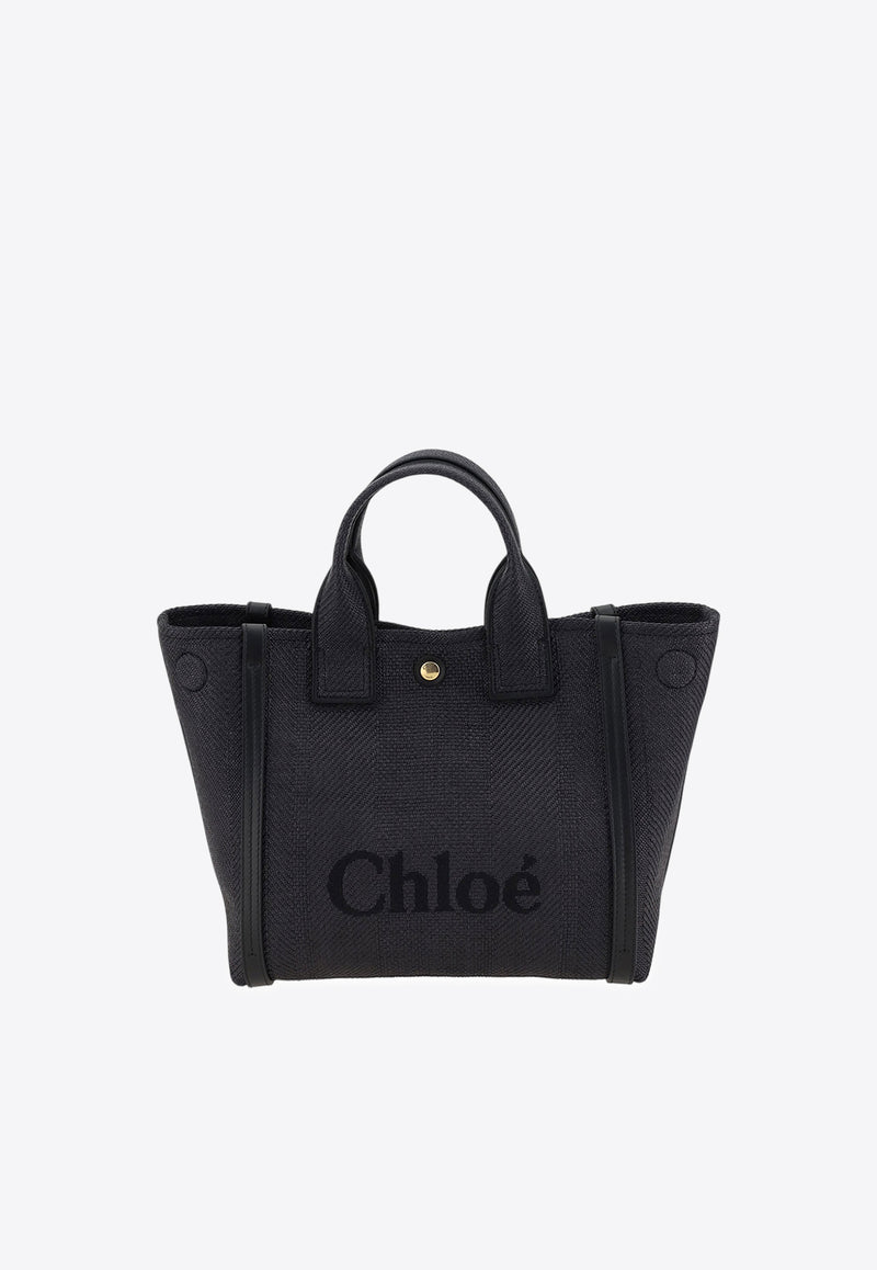 Chloé Carry Logo Shoulder Bag Black CH25US911P1944C Black Navy