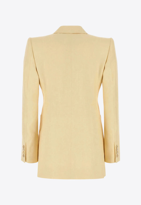 Chloé Double-Breasted Wool Blend Blazer Beige CH25UVE30434223 Straw Beige