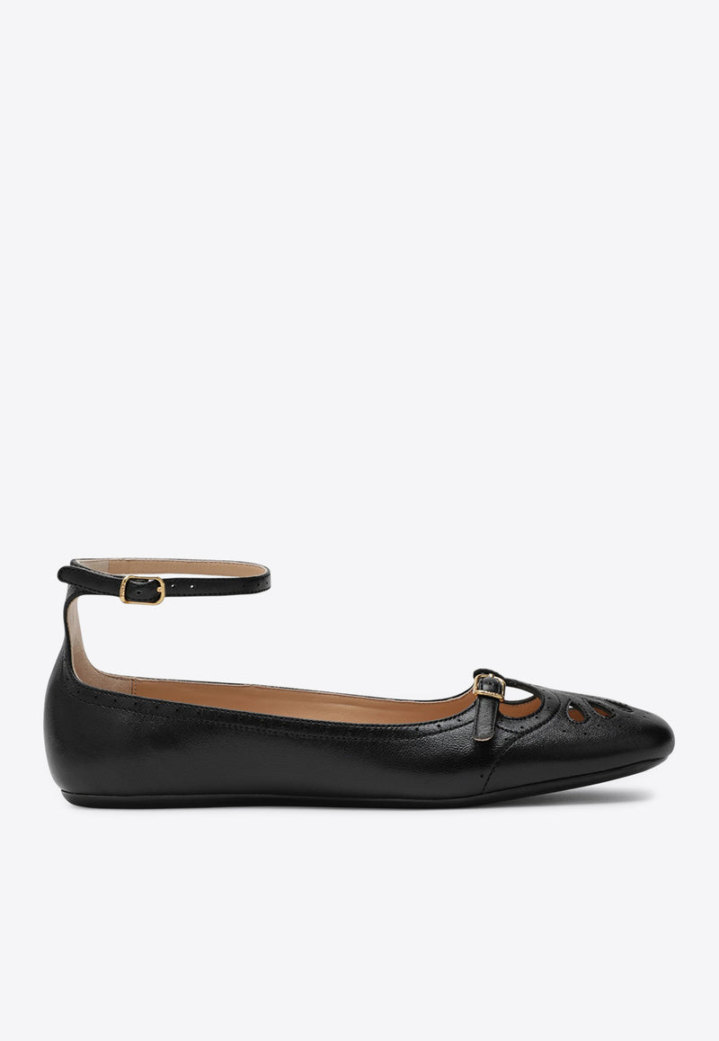 Misty Nappa Leather Ballet Flats