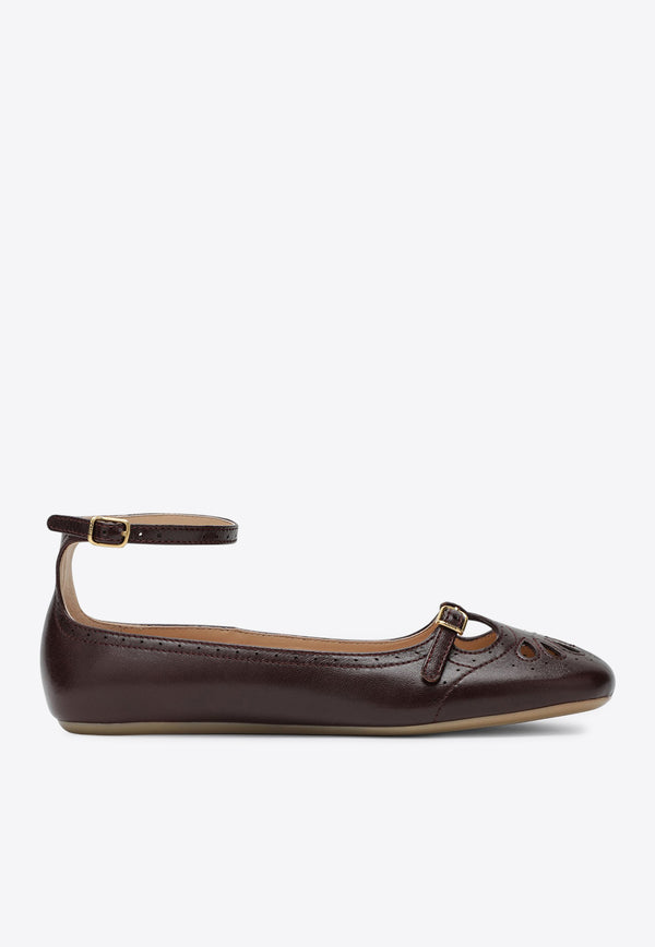 Chloé Misty Nappa Leather Ballet Flats Purple CH25W14VUN/R_CHLOE-56D