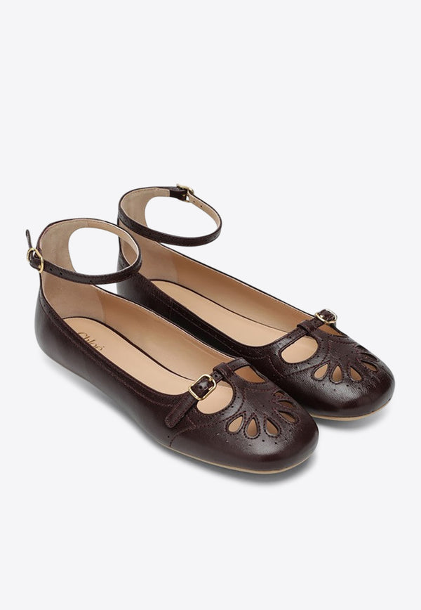 Chloé Misty Nappa Leather Ballet Flats Purple CH25W14VUN/R_CHLOE-56D